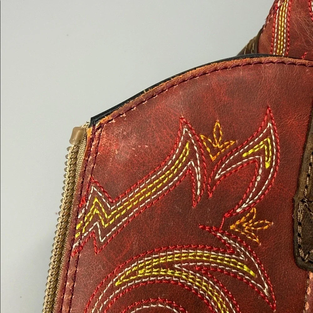 Georgia Kids‎ Red/ Brown Leather Carbo-Tec LT Pull-On Cowboy Boots Size 3M